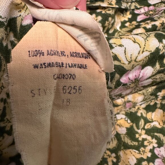 Vintage Prairie Boho Western Midi Dress - Dizy Floral Green/Yellow/Pink - Picture 8 of 10